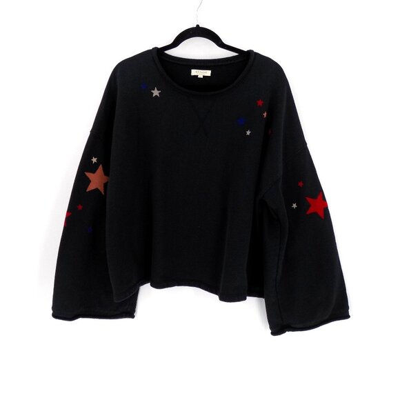 Miles by Madewell Starry Night Sweatshirt Size 2XL Black Slightly Cropped - Picture 1 of 7